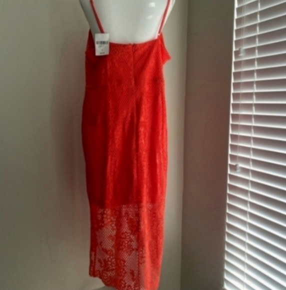 NWT FOREVER 21 GORGEOUS NEON CORAL LACE DRESS 2X - Picture 5 of 6